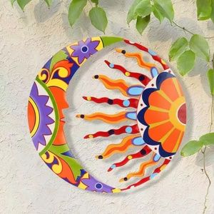 Metal Sun and Moon Wall Art Decor out stock
